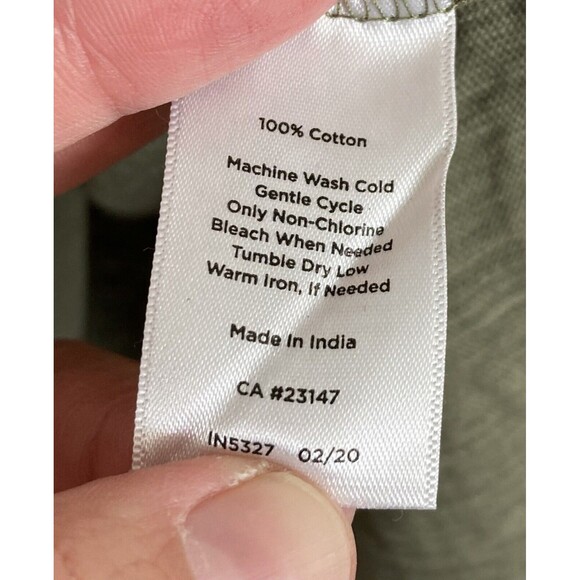 Talbots Tie Sleeve TShirt Dress Green 100% Cotton Slub MEDIUM - Picture 6 of 7